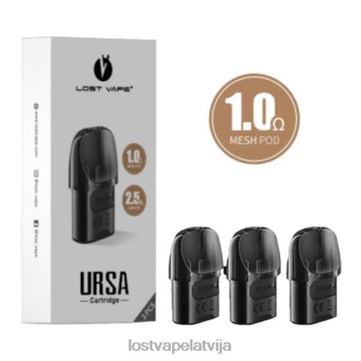 Lost Vape URSA rezerves pākstis | 2,5 ml (3 iepakojumi) melns 1.ohm HLTZB124 Lost Vape Review Latvija